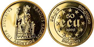 Belgio, 50 Ecu 1989 Carlo Magno FDC